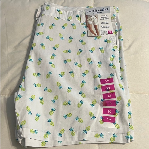 NWT Caribbean Joe Tropical Print Shorts Trio - Picture 3 of 13